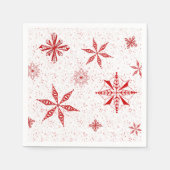 Red Snow auf White Leinwände Design Weihnachtskart Serviette (Vorderseite)