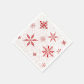 Red Snow auf White Leinwände Design Weihnachtskart Serviette (Ecke)