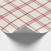 Red Snow Christmas Plaid Geschenkpapier (Ecke)