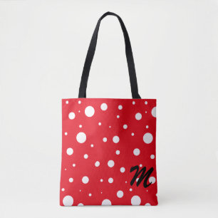 Red Snow Dots Custom Tote Bag Tasche
