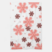 Red Snow Flakes Christmas pattern Snow Pattern Geschirrtuch (Vertikal)
