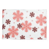 Red Snow Flakes Christmas pattern Snow Pattern Kissenbezug (Rückseite)