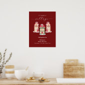 Red Snow Gingerbread Village Baby Shower Welcome Poster (Küche)