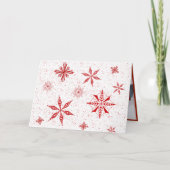 Red Snow on White Canvas Design Christmas Card Dankeskarte (Vorderseite)