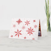 Red Snow on White Canvas Design Christmas Card Dankeskarte (Vorderseite)