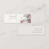 Red Snow Winter Berries Hoops Loop Stud Holder Mini Visitenkarte (Vorne/Hinten)