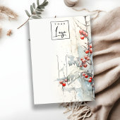 Red Snow Winter Berries Logo Hair pin Holder Visitenkarte