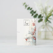 Red Snow Winter Berries Logo Necklace Holder Visitenkarte (Stehend Vorderseite)