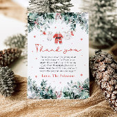 Red Snow Winter Weihnachtskleidung Baby Dusche Dankeskarte