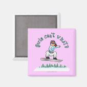 Red Snowboarder Magnet (Vorderseite/Rückseite)