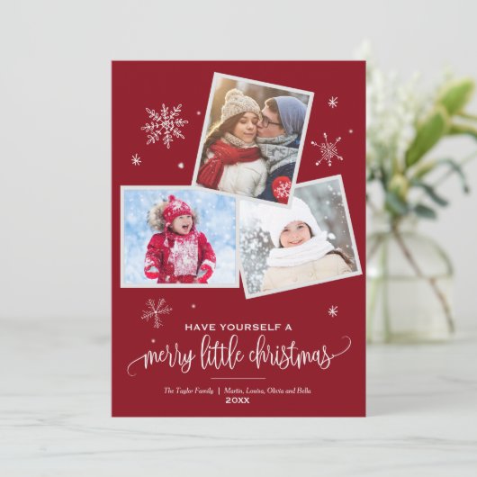 Red Snowflake | 3 Weihnachten im Foto (Stehend Vorderseite)