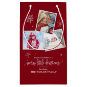 Red Snowflake | 3 Weihnachten im Foto Kleine Geschenktüte (Rückseite)