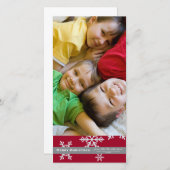 Red Snowflake 4x6 Foto-Karte Feiertagskarte (Vorne/Hinten)