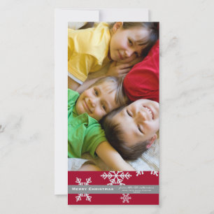 Red Snowflake 4x6 Foto-Karte Feiertagskarte