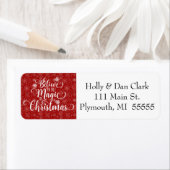 Red Snowflake Address Label (Insitu)