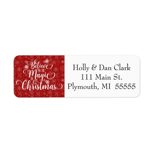 Red Snowflake Address Label (Vorne)