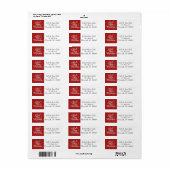 Red Snowflake Address Label (Vorne)