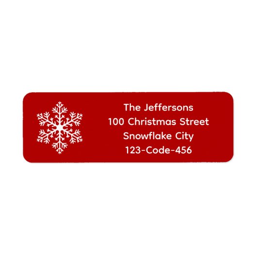 Red Snowflake Address Labels (Vorne)
