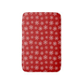Red Snowflake Bath Mat Badematte (Vorderseite Vertikal)