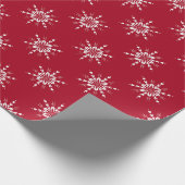 Red Snowflake Delight Geschenkpapier (Ecke)