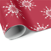 Red Snowflake Delight Geschenkpapier (Rolleneckpunkt)