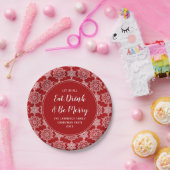 Red Snowflake essen Drink Frohe Weihnachten Party Pappteller (Party)