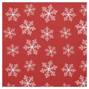 Red Snowflake Fabric Stoff
