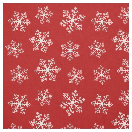 Red Snowflake Fabric Stoff (Muster)