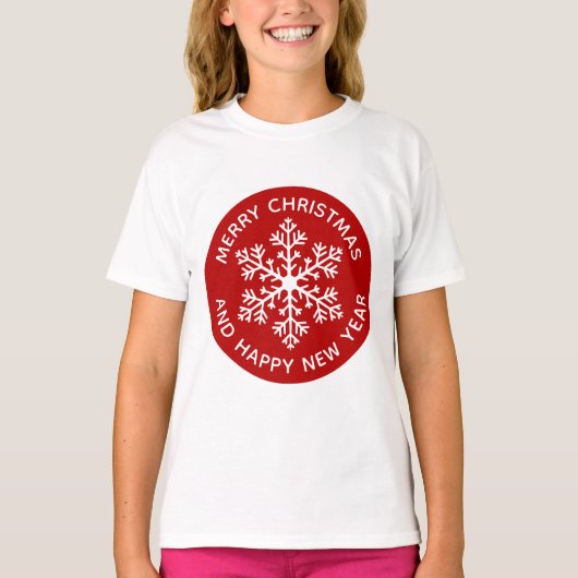Red Snowflake Festive T - Shirt (Child) (Vorderseite)