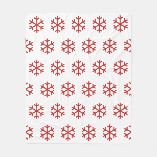 Red Snowflake Fleece Blanket (Vorderseite)