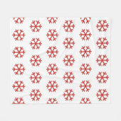Red Snowflake Fleece Blanket (Vorderseite (Horizontal))