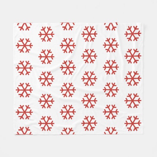 Red Snowflake Fleece Blanket (Vorderseite (Horizontal))