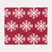 Red Snowflake Fleece Blanket (Vorderseite (Horizontal))