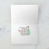 Red Snowflake Foto Glauben Weihnachtskarte Feiertagskarte (Innenseite)