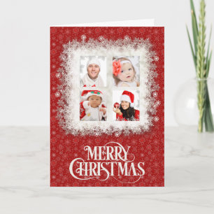 Red Snowflake Foto Weihnachtskarte Feiertagskarte
