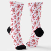 Red Snowflake Fun Weihnachts-Crew Socken (Gewinkelt)