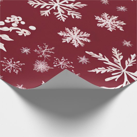 Red Snowflake Geschenkpapier (Ecke)