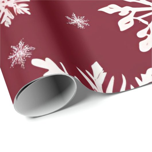 Red Snowflake Geschenkpapier (Rolleneckpunkt)