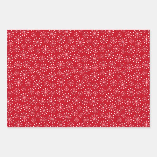 Red Snowflake Geschenkpapier Set (Vorderseite)