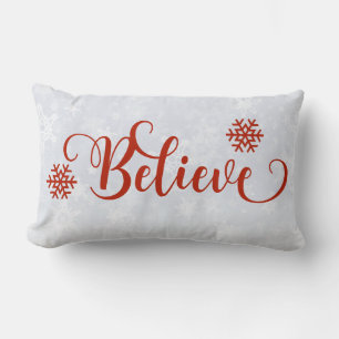 Red Snowflake Glaube Pillow Lendenkissen