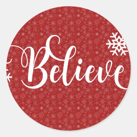 Red Snowflake Glaube Sticker (Vorderseite)