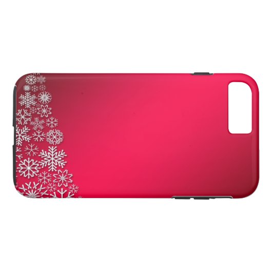 Red Snowflake Glitzern Holiday Case-Mate iPhone Hülle (Rückseite (Horizontal))