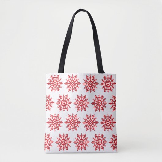 Red Snowflake Herzdruckmuster Tasche (Vorderseite)