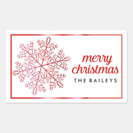 Red Snowflake Holiday/Christmas Sticker (Vorderseite)