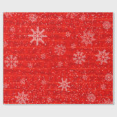 Red Snowflake Holiday Geschenkpapier (Flach)