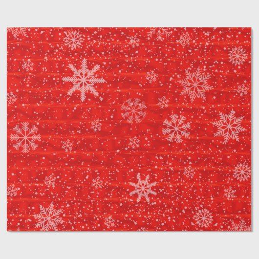 Red Snowflake Holiday Geschenkpapier (Flach)