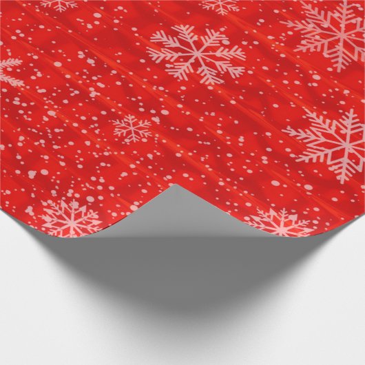 Red Snowflake Holiday Geschenkpapier (Ecke)
