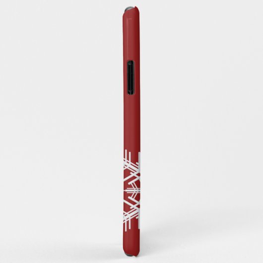 Red Snowflake iPhone Case (Hinten/Rechts)