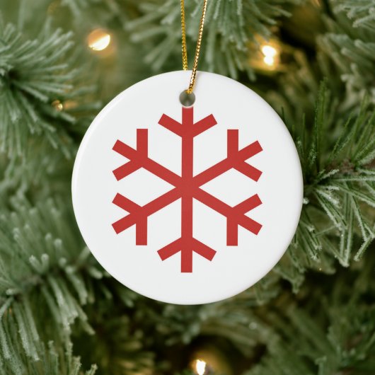 Red Snowflake Keramik Ornament (Baum)