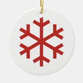 Red Snowflake Keramik Ornament (Vorne)
